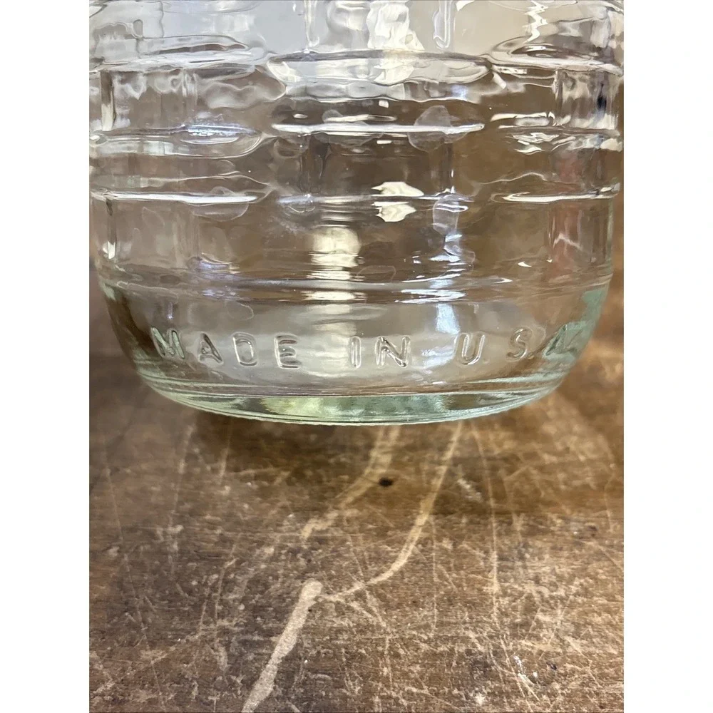 Longaberger Blue Ribbon Collection Clear Glass Quart Canning Jar